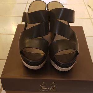 Black leather sandals size 9